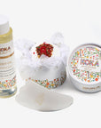 White Lily Silk Bath Bomb, Gua Sha and Body Oil Set