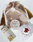 Rose Silk Bath Bomb, Gua Sha and Body Oil Set - Koka Beauty