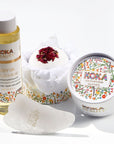Rose Silk Bath Bomb, Gua Sha and Body Oil Set - Koka Beauty