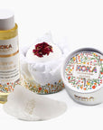 Rose Silk Bath Bomb, Gua Sha and Body Oil Set - Koka Beauty