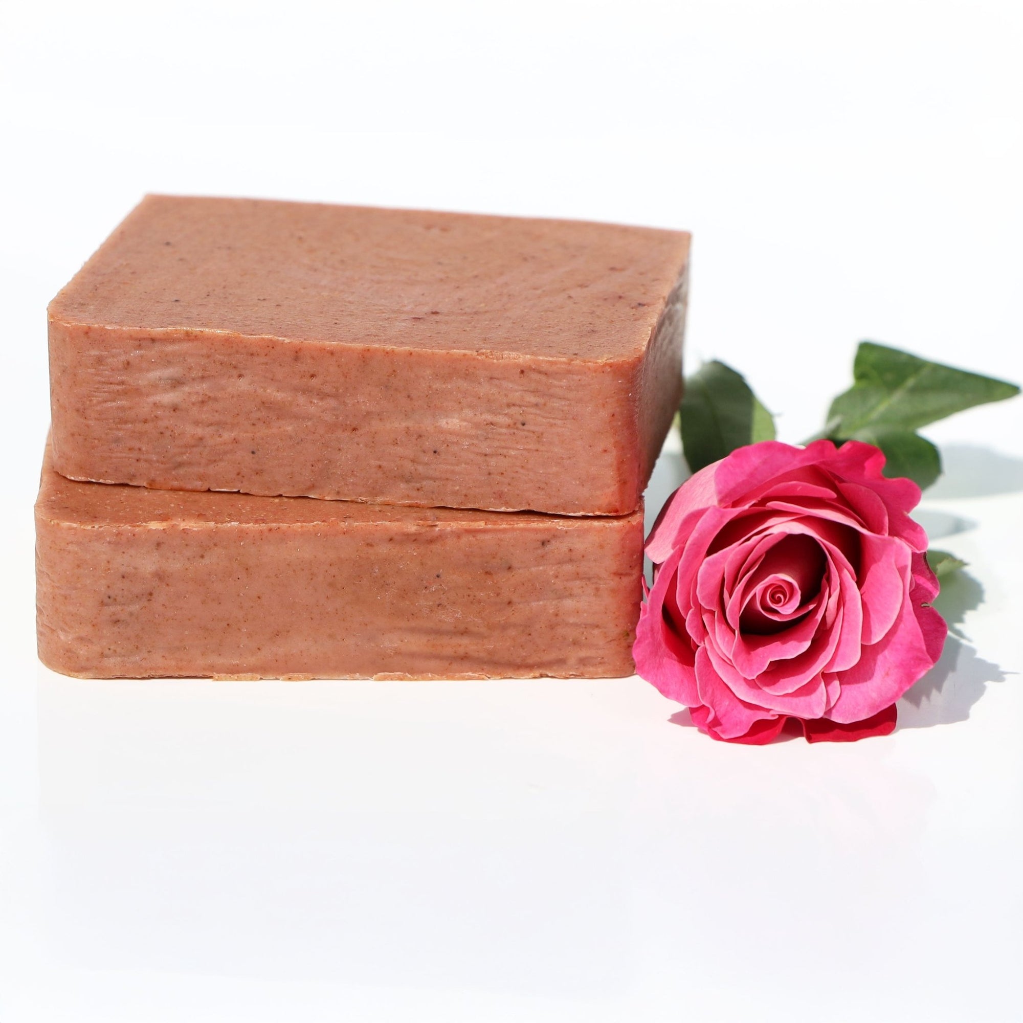 Rose Soap Made With Crushed Rose Petals, French Pink Clay & Silk - Koka Beauty
