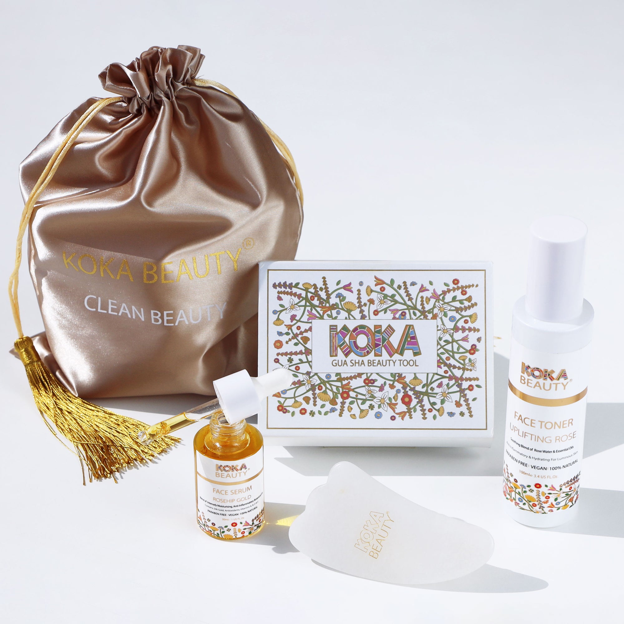 Gua Sha and 24k Rosehip Gold Face Serum Set image 0