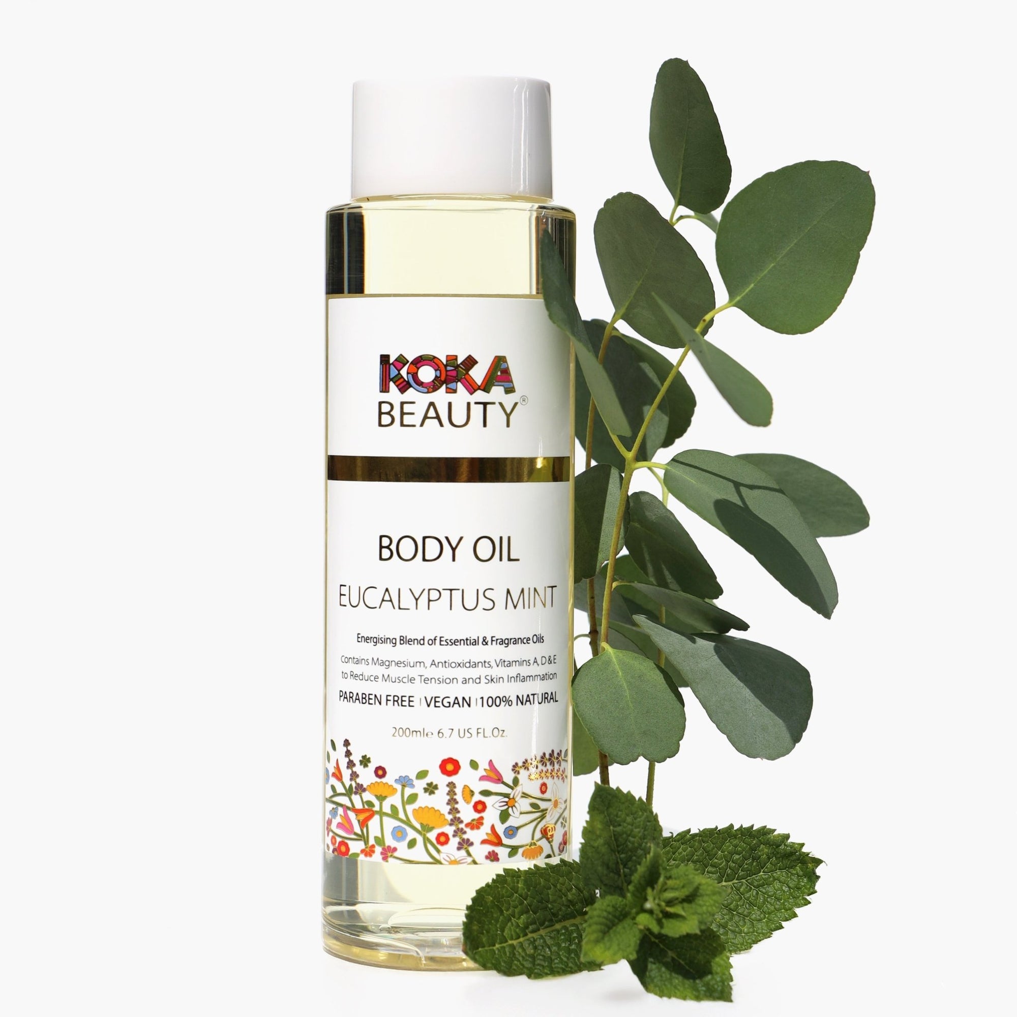 Eucalyptus Mint Body Oil | Infused with Magnesium, Vitamin E, Eucalyptus & Mint Essential Oils - Koka Beauty
