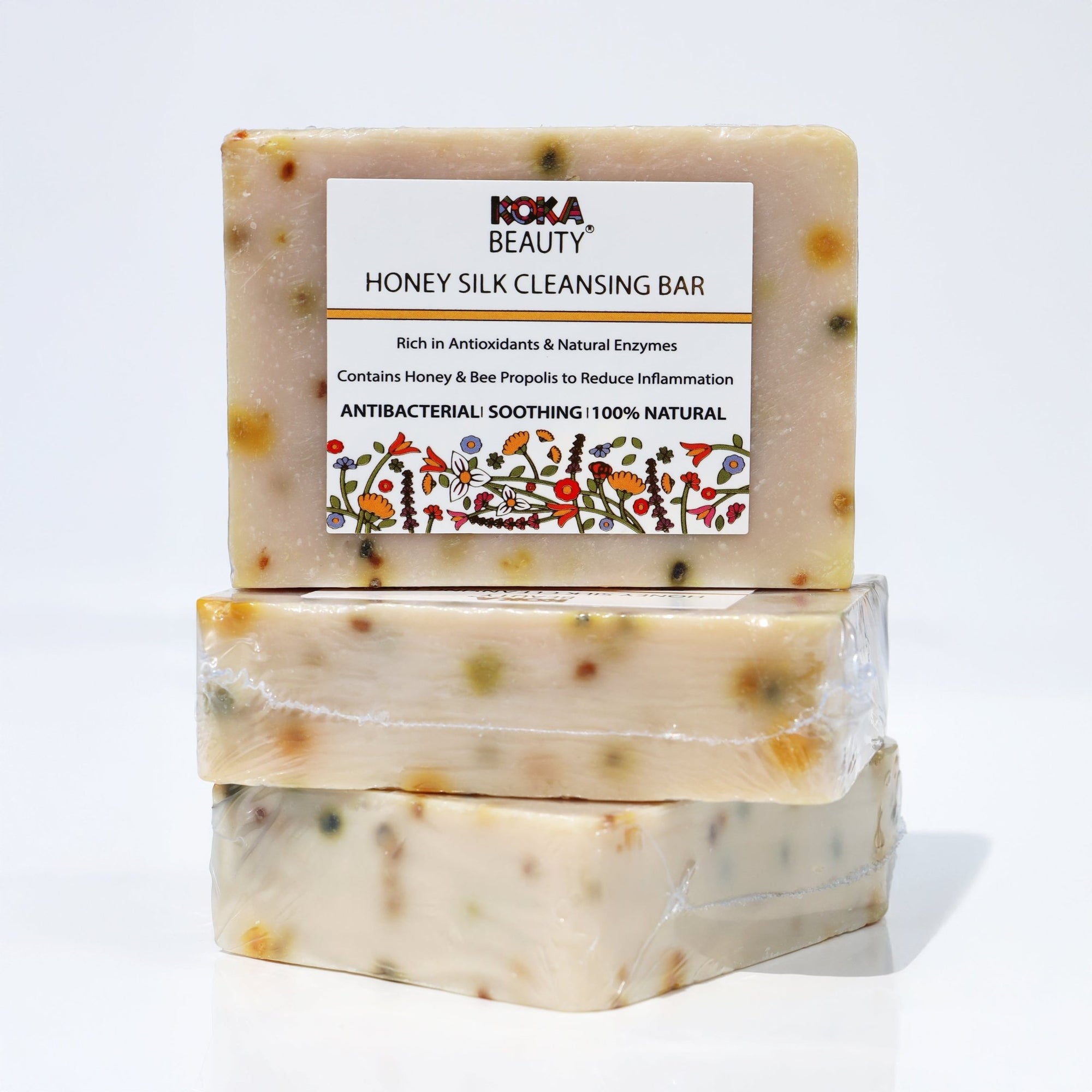 Honey Soap Made With Honey, Beeswax, Bee Pollen & Silk - Koka Beauty