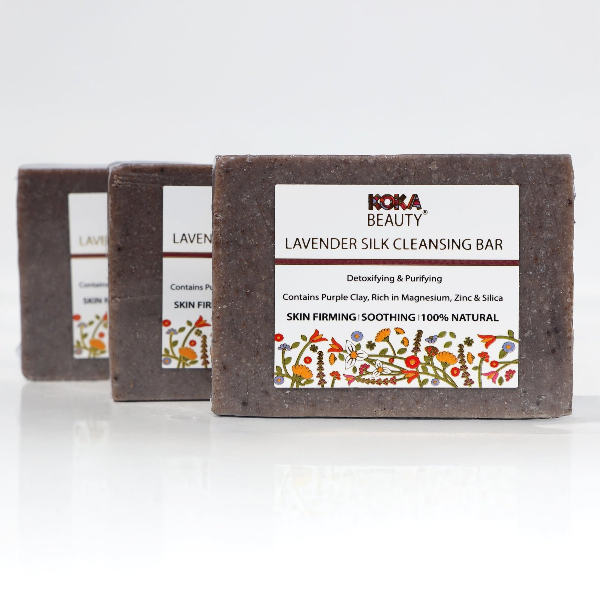 Lavender Soap Made With Brazilian Purple Clay, Silk &amp; Crushed Lavender Petals - Koka Beauty