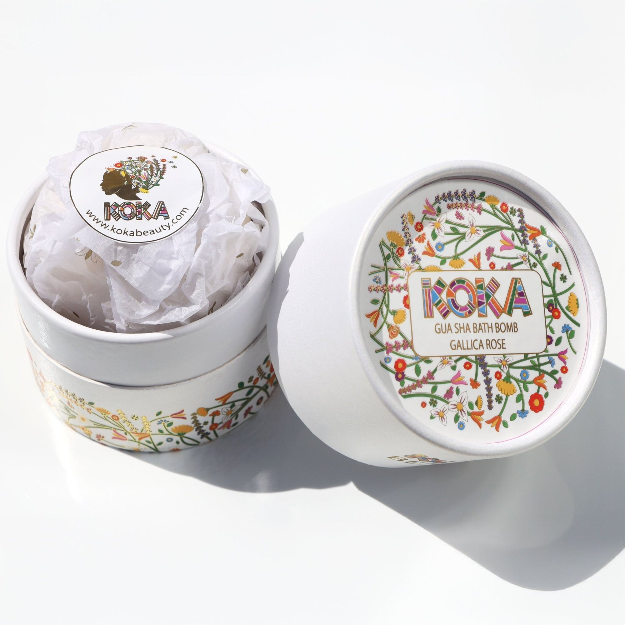Rose Silk Bath Bomb, Gua Sha and Body Oil Set - Koka Beauty