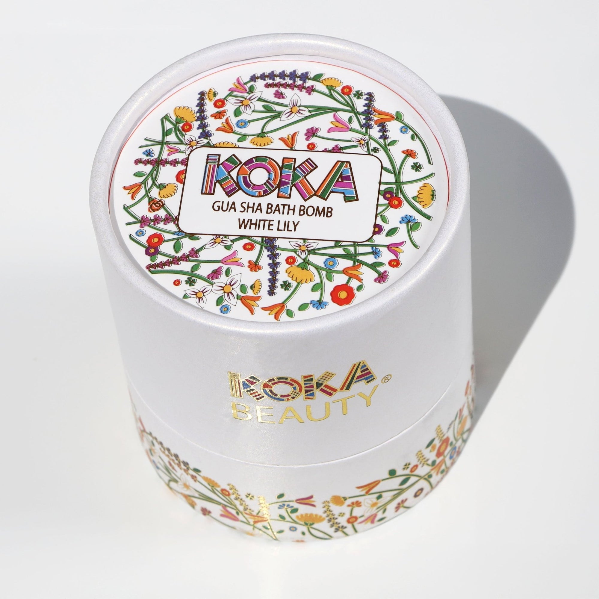 White Lily Silk Bath Bomb, Gua Sha and Body Oil Set - Koka Beauty